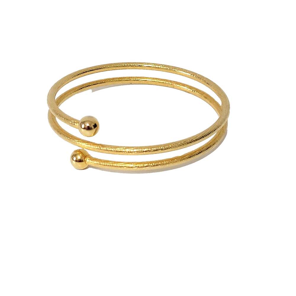 Snake Coil Bracelet Vintage Estate Gold Tone 9 1/4" Brushed